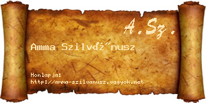 Amma Szilvánusz névjegykártya
